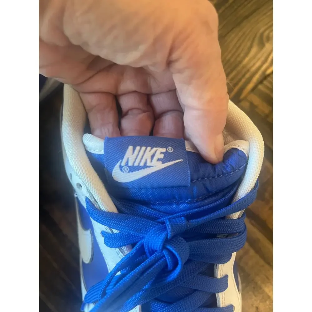 Nike Dunk Low Top Sneaker Head Men 10 Race Blue Royal Streetwear Preppy Grunge